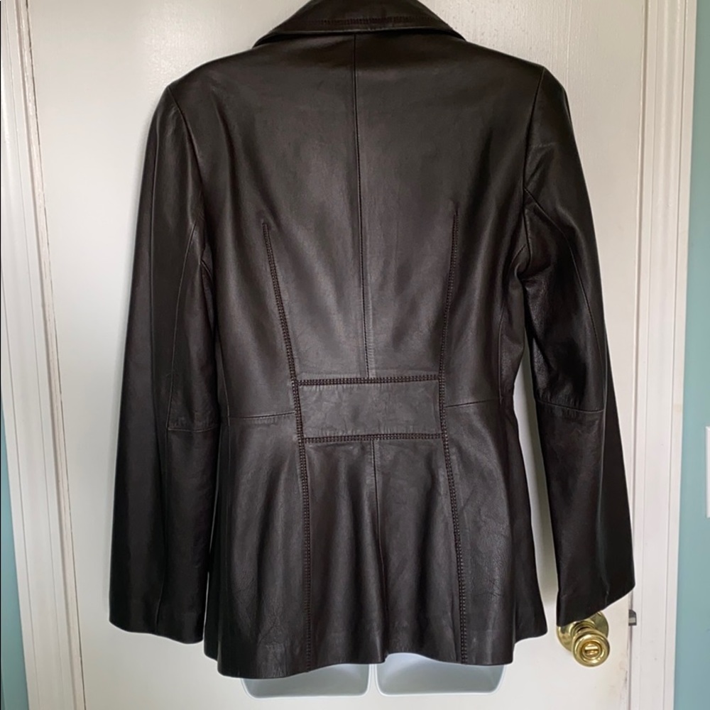 Dark Brown Leather Lightweight Jacket. - image 3